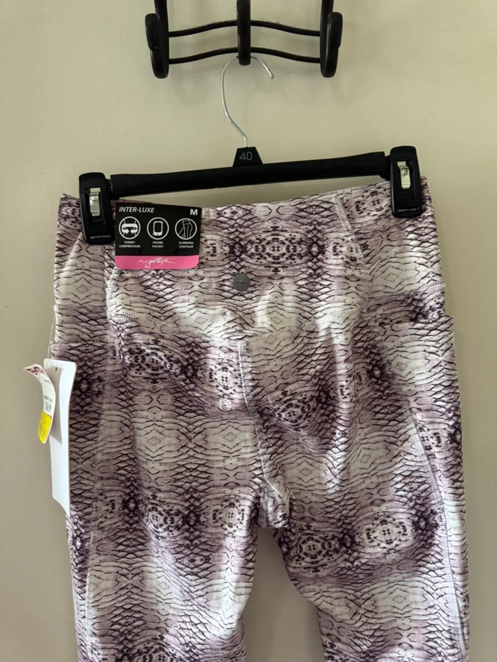 Gottex Purple Patterned High-Waist Leggings size M - Picture 5 of 7